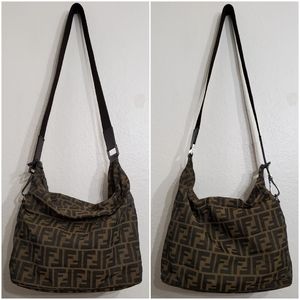 Authentic FENDI Zucca Canvas Crossbody Shoulder Bag